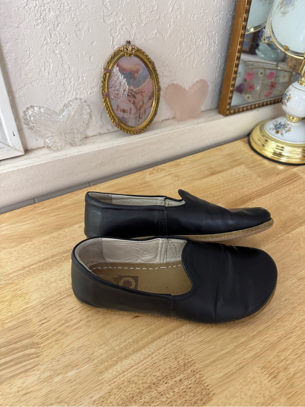 Vintage Barefoot Minimalist Black Leather Slip On Flats EU 40 Comfort - Picture 10 of 16